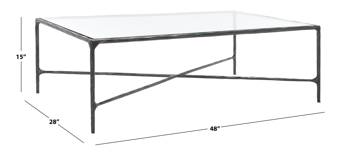 Jessa Rectangle Metal Coffee Table in Black