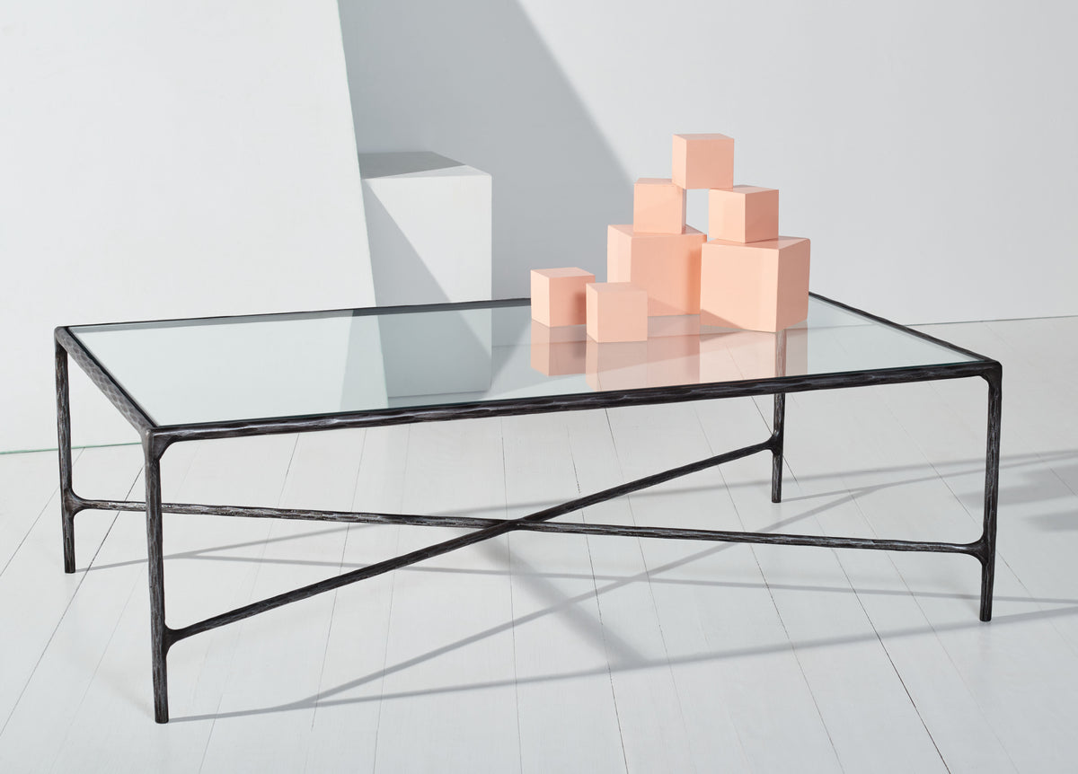 Jessa Rectangle Metal Coffee Table in Black