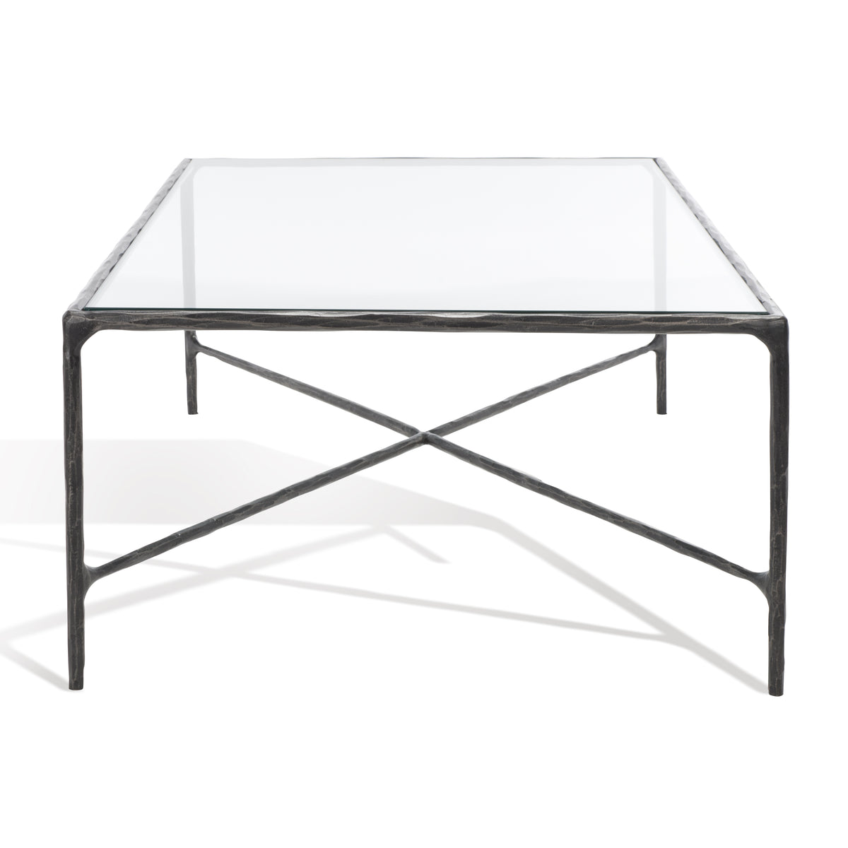 Jessa Rectangle Metal Coffee Table in Black