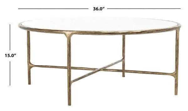 Jessa Metal Coffee Table in Brass - The Mayfair Hall
