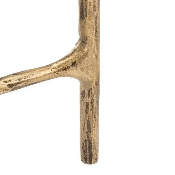 Jessa Forged Metal Rectangle Console Table in Brass - The Mayfair Hall