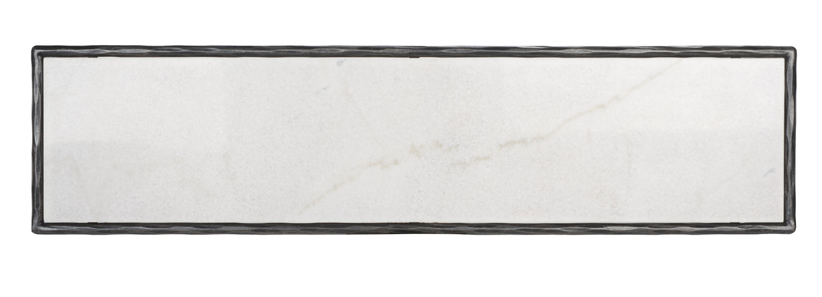 Jessa Forged Metal Rectangle Console Table in Black and White