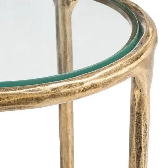 Jessa Forged Metal Accent Table in Brass - The Mayfair Hall