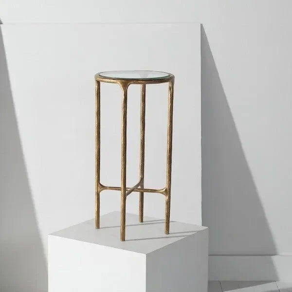 Jessa Forged Metal Accent Table in Brass - The Mayfair Hall