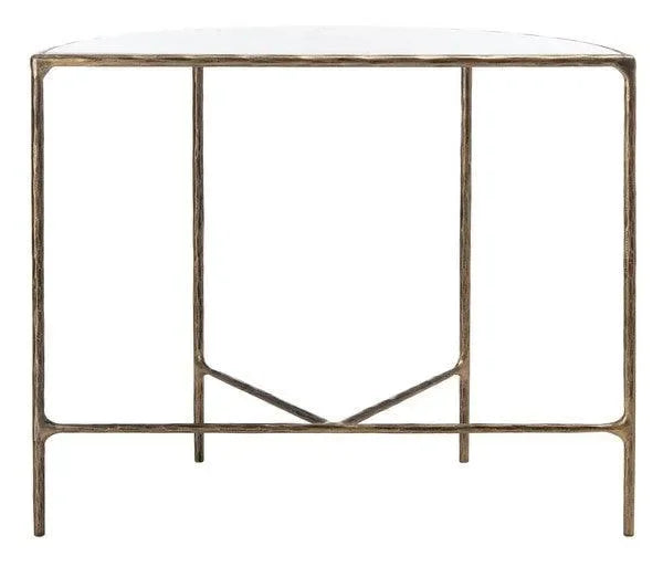 Jessa Forged Metal Console Table in Brass - The Mayfair Hall