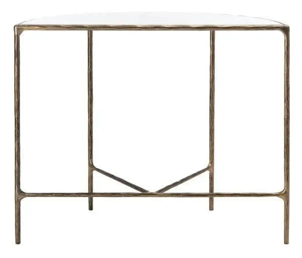 Jessa Forged Metal Console Table in Brass - The Mayfair Hall