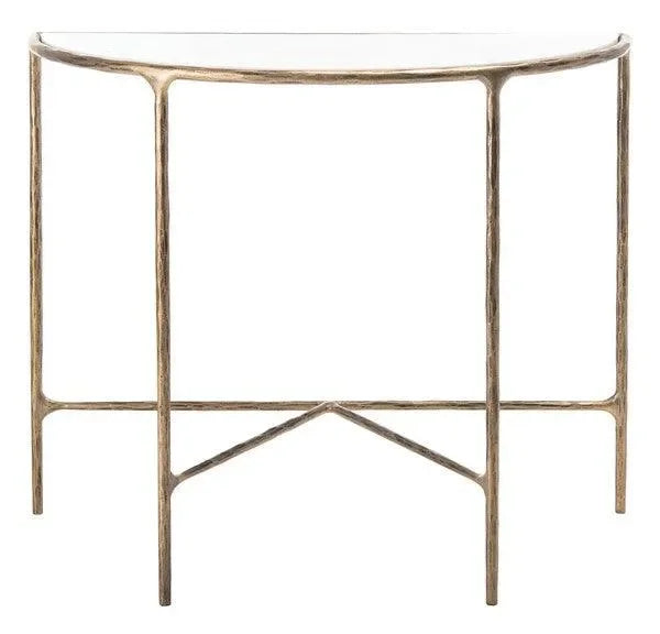 Jessa Forged Metal Console Table in Brass - The Mayfair Hall