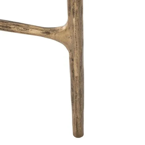 Jessa Forged Metal Console Table in Brass - The Mayfair Hall