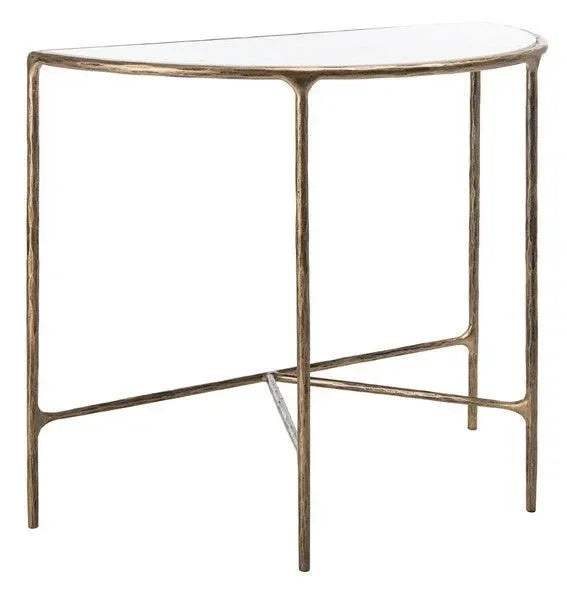 Jessa Forged Metal Console Table in Brass - The Mayfair Hall