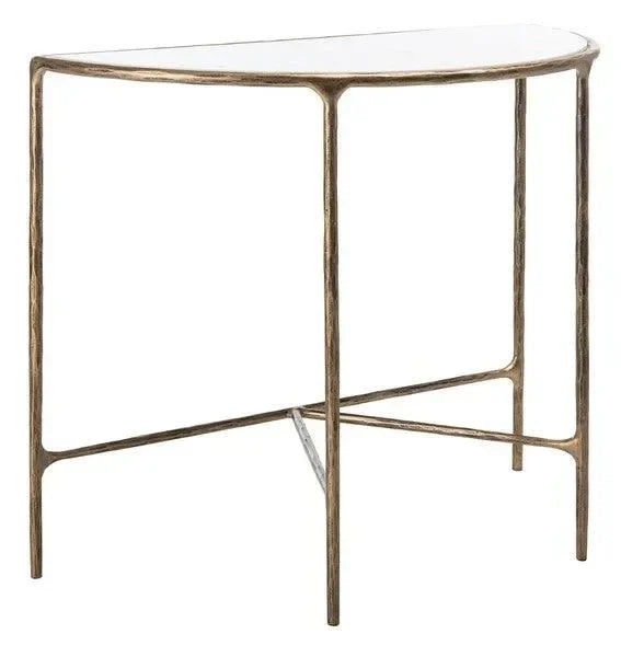Jessa Forged Metal Console Table in Brass - The Mayfair Hall