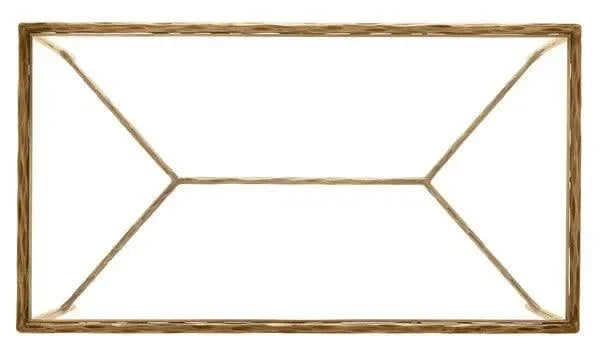 Jessa Metal Coffee Table in Brass with Tempered Glass Top - The Mayfair Hall
