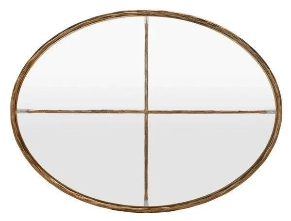 Jessa Metal Oval Coffee Table in Brass - The Mayfair Hall