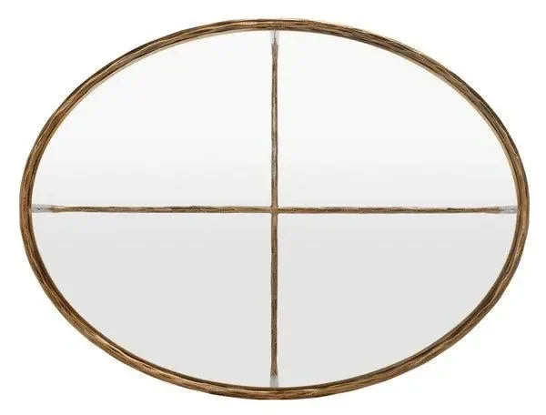 Jessa Metal Oval Coffee Table in Brass - The Mayfair Hall