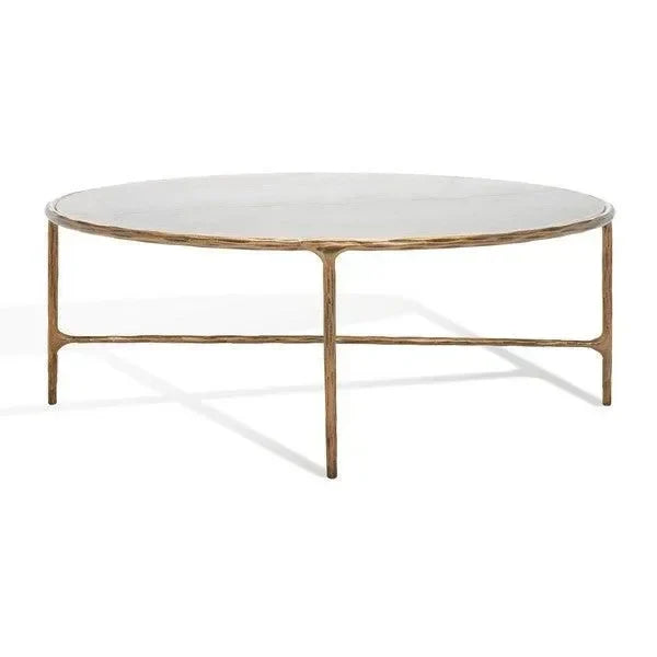 Safavieh Jessa Brass-White Oval Metal Coffee Table