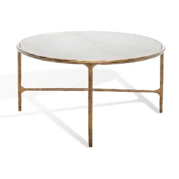 Safavieh Jessa Brass-White Oval Metal Coffee Table