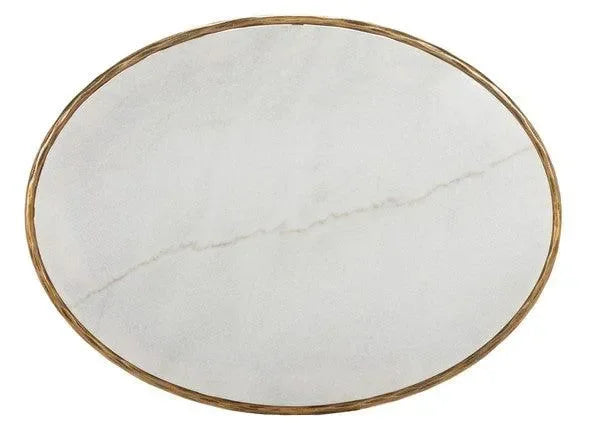 Safavieh Jessa Brass-White Oval Metal Coffee Table