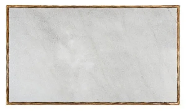 Debbie Metal Coffee Table in Brass with Marble Top - The Mayfair Hall