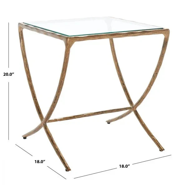 Debbie Metal Accent Table in Brass - The Mayfair Hall