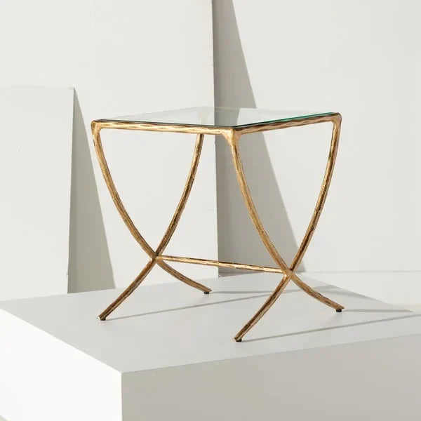 Debbie Metal Accent Table in Brass - The Mayfair Hall