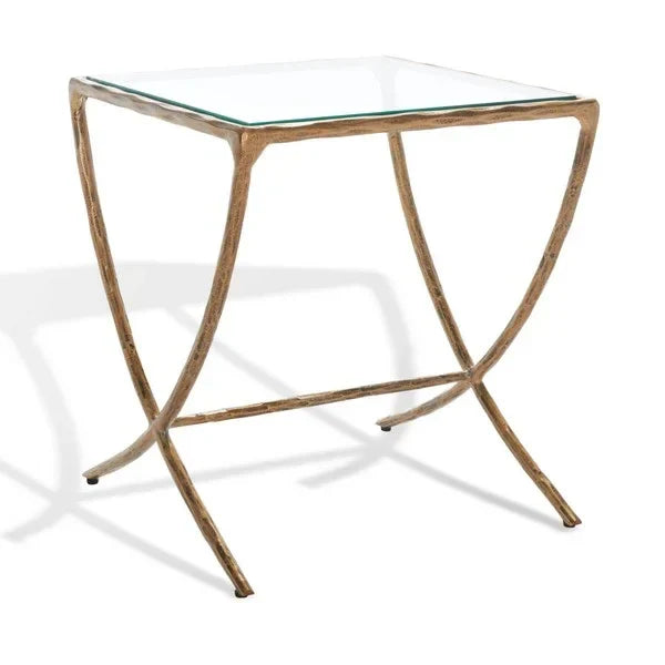 Debbie Metal Accent Table in Brass - The Mayfair Hall