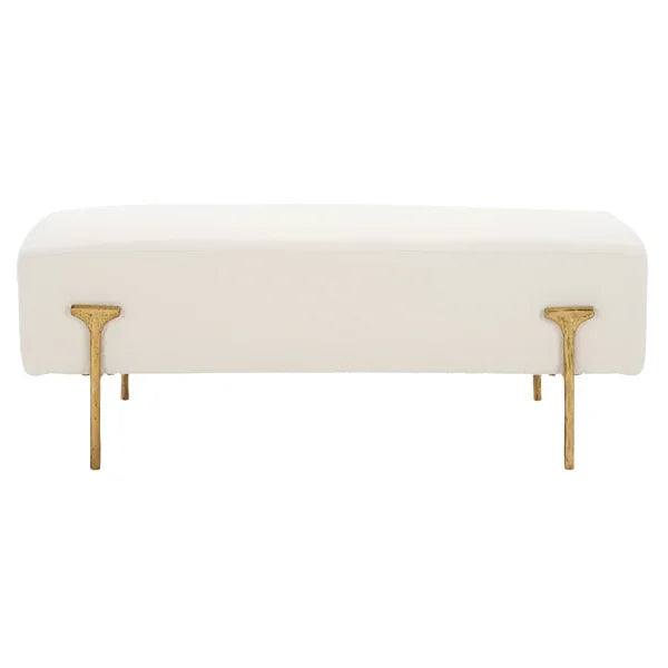 Jessa Boucle Bench in Ivory - The Mayfair Hall