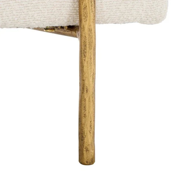 Jessa Boucle Bench in Ivory - The Mayfair Hall