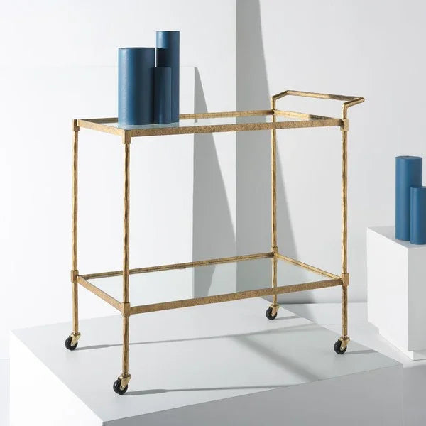 Isabellina Metal Bar Cart in Brass - The Mayfair Hall