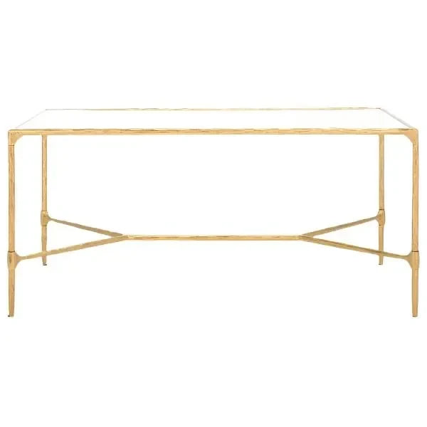 Isabellina Metal Coffee Table in Brass with Mirrored Glass Top - The Mayfair Hall