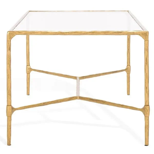 Isabellina Metal Coffee Table in Brass with Mirrored Glass Top - The Mayfair Hall