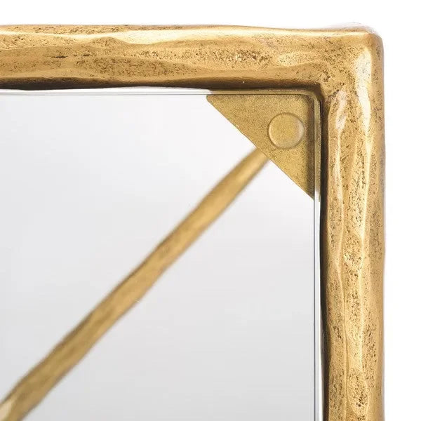 Isabellina Metal Coffee Table in Brass with Mirrored Glass Top - The Mayfair Hall