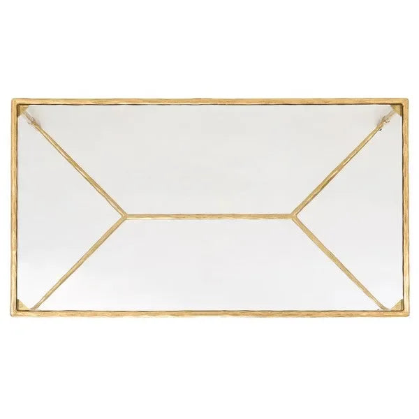 Isabellina Metal Coffee Table in Brass with Mirrored Glass Top - The Mayfair Hall