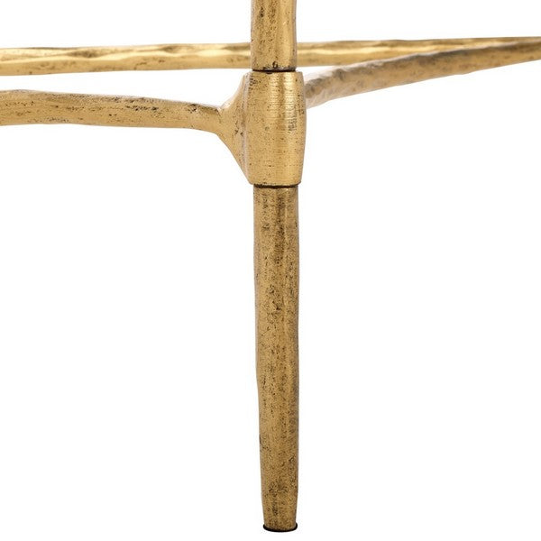 Isabellina Metal Half Moon Console Table in Brass