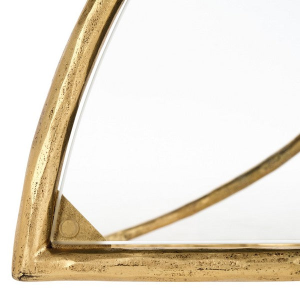 Isabellina Metal Half Moon Console Table in Brass