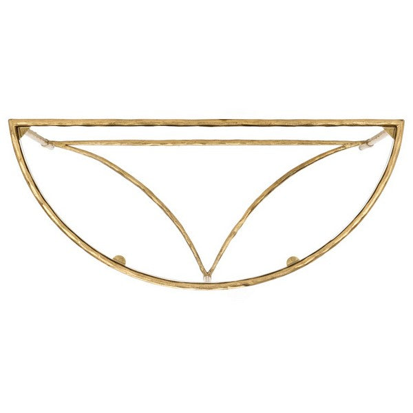 Isabellina Metal Half Moon Console Table in Brass