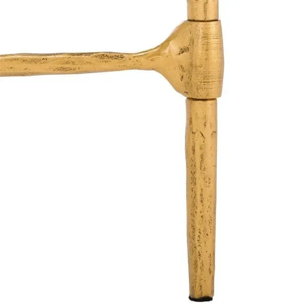 Isabellina Metal Console Table in Brass with Mirrored Glass Top - The Mayfair Hall