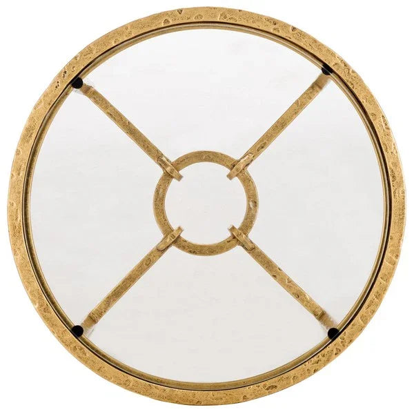 Tauri Forged Metal Round Accent Table in Brass - The Mayfair Hall