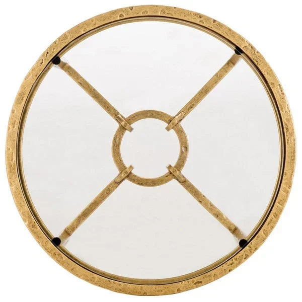 Tauri Forged Metal Round Accent Table in Brass - The Mayfair Hall