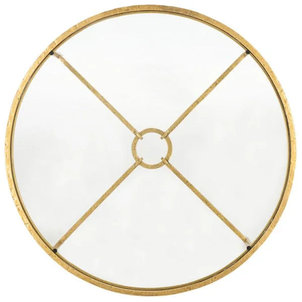 Tauri Forged Metal Round Coffee Table in Brass - The Mayfair Hall