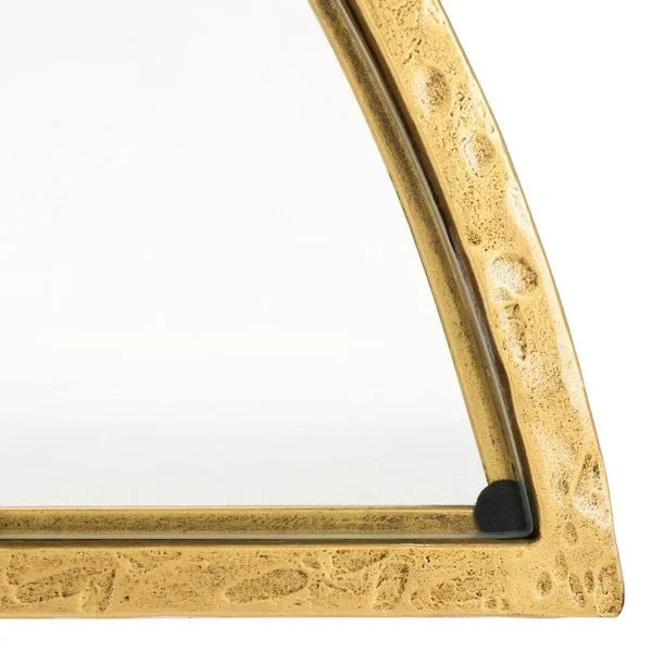 Tauri Forged Metal Half Moon Console Table in Brass - The Mayfair Hall