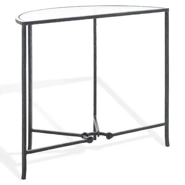 Tauri Metal Half Moon Console Table in Black - The Mayfair Hall