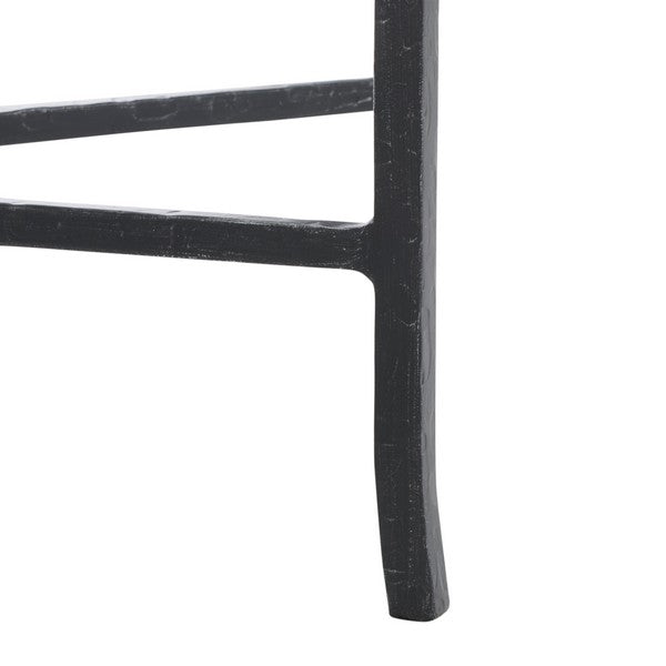 Tauri Metal Half Moon Console Table in Black