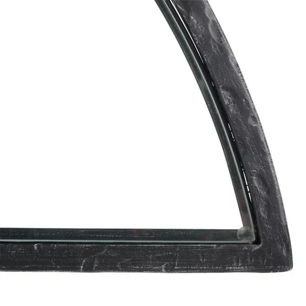 Tauri Metal Half Moon Console Table in Black - The Mayfair Hall