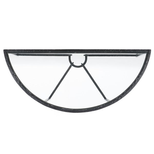 Tauri Metal Half Moon Console Table in Black