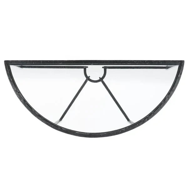 Tauri Metal Half Moon Console Table in Black - The Mayfair Hall