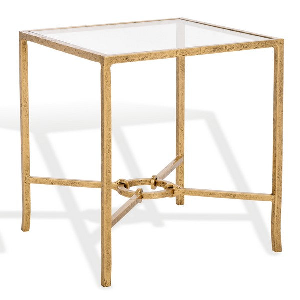 Tauri Forged Metal Square Accent Table in Brass