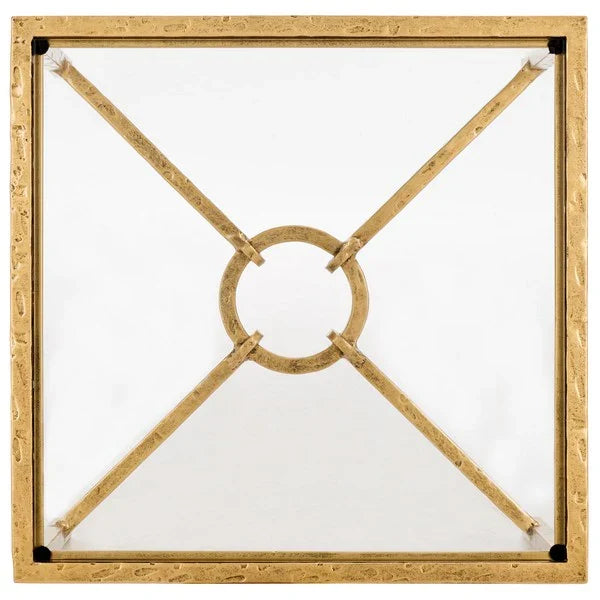 Tauri Forged Metal Square Accent Table in Brass