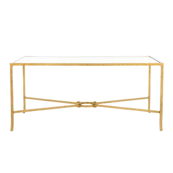 Tauri Forged Metal Coffee Table in Brass - The Mayfair Hall