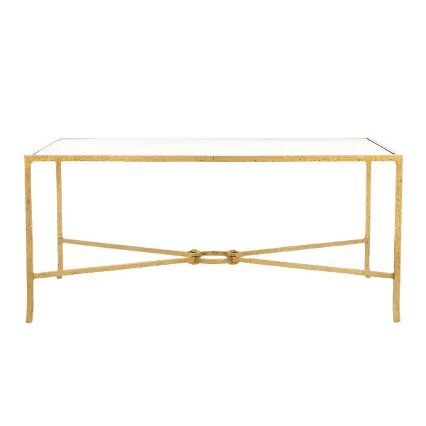 Tauri Forged Metal Coffee Table in Brass - The Mayfair Hall
