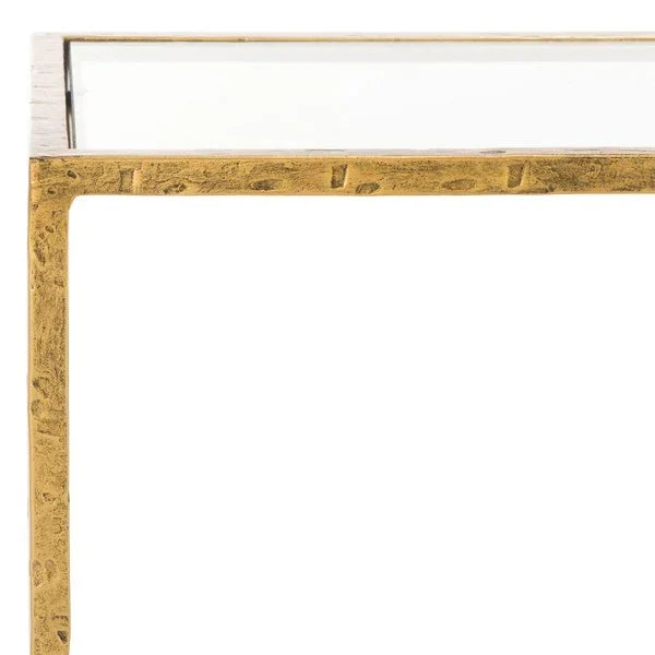 Tauri Forged Metal Console Table in Brass - The Mayfair Hall