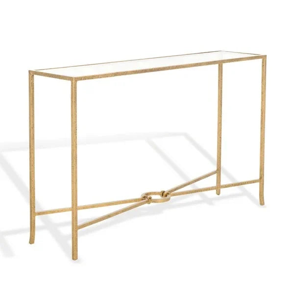 Tauri Forged Metal Console Table in Brass - The Mayfair Hall